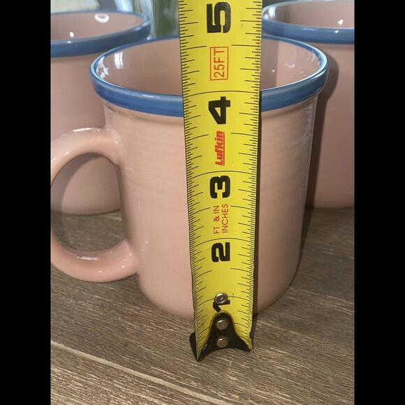 3 Rio Century Mugs Stoneware Pink Blue Rim Coffee Tea Cup Vintage Japan - Picture 11 of 12